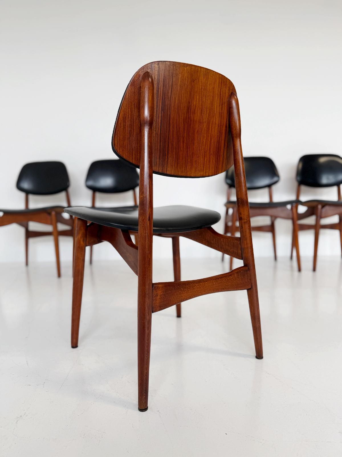 An elegant set of mid-century Scandinavian dining chairs