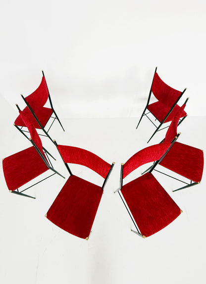 Set of Six Italian Chairs, 1950s–1960s