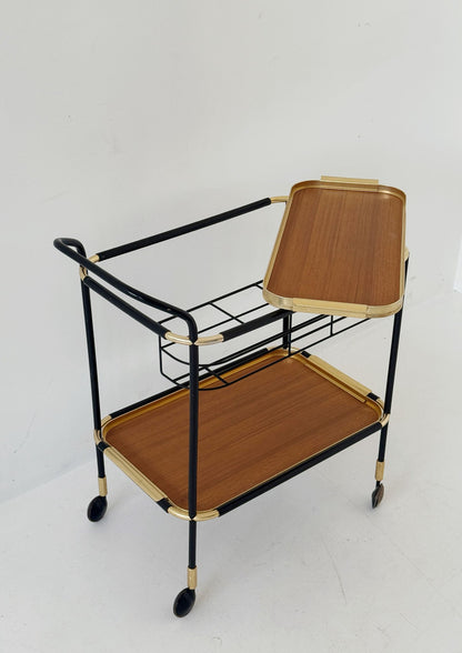 Gold-plated metal and Formica serving trolley, 1950s/1960s