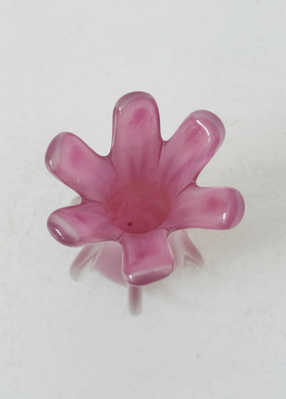 Oball Murano – Small opaline pink art glass vase, 1980s