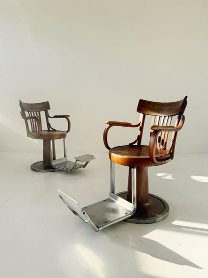 Coppia di poltrone da barbiere vintage (anni ’40–’50)