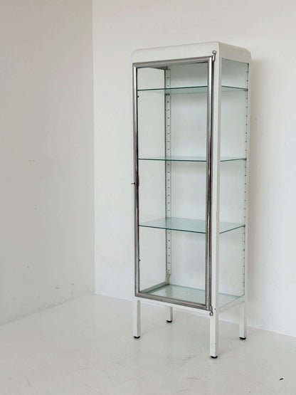 Mid-20th Century Metal and Glass Medical Display Cabinet