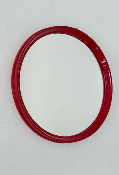 Round mirror with red lacquered frame – 1960