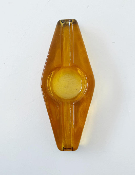 Portacenere vintage in vetro ambrato – design anni '60/'70