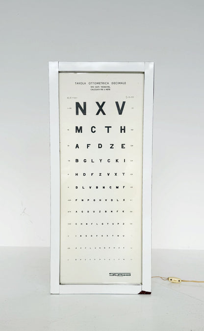 Tavola ottometrica luminosa “Monoyer” – Sbisa Firenze, anni ’60