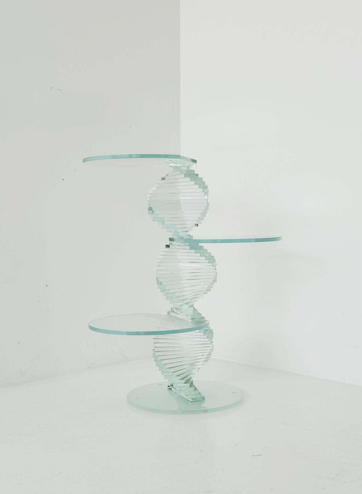 Sculptural Laminated Glass Coffee Table – 1970s/1980s