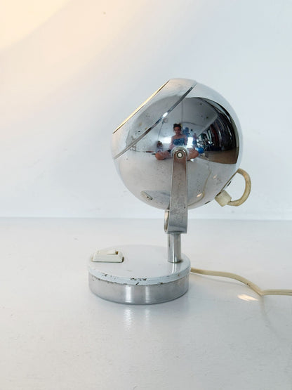 Space Age Chrome Sphere Table Lamp, 1970s