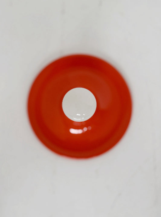 Plafoniera vintage in plastica colorata arancione