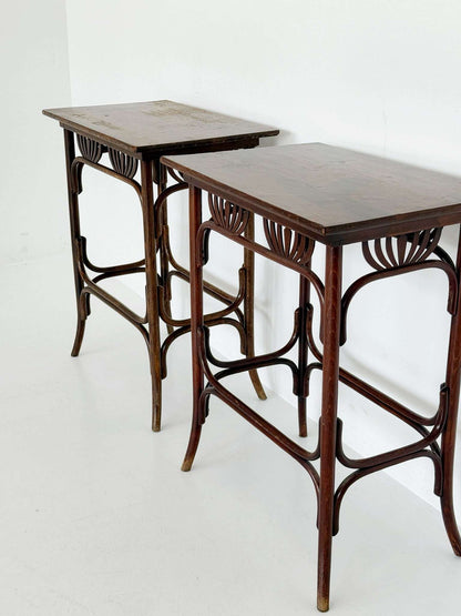 Pair of Thonet bentwood side tables, Austria, early 20th century