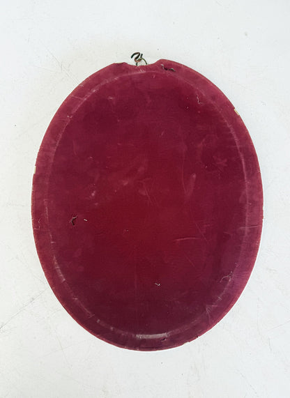 Oval white ceramic mirror, Italy, 1970s