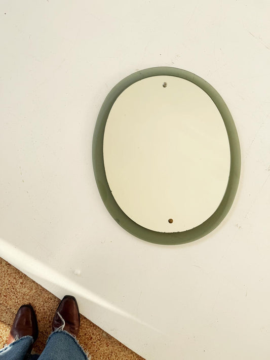 Specchio vintage con cornice in vetro fumé