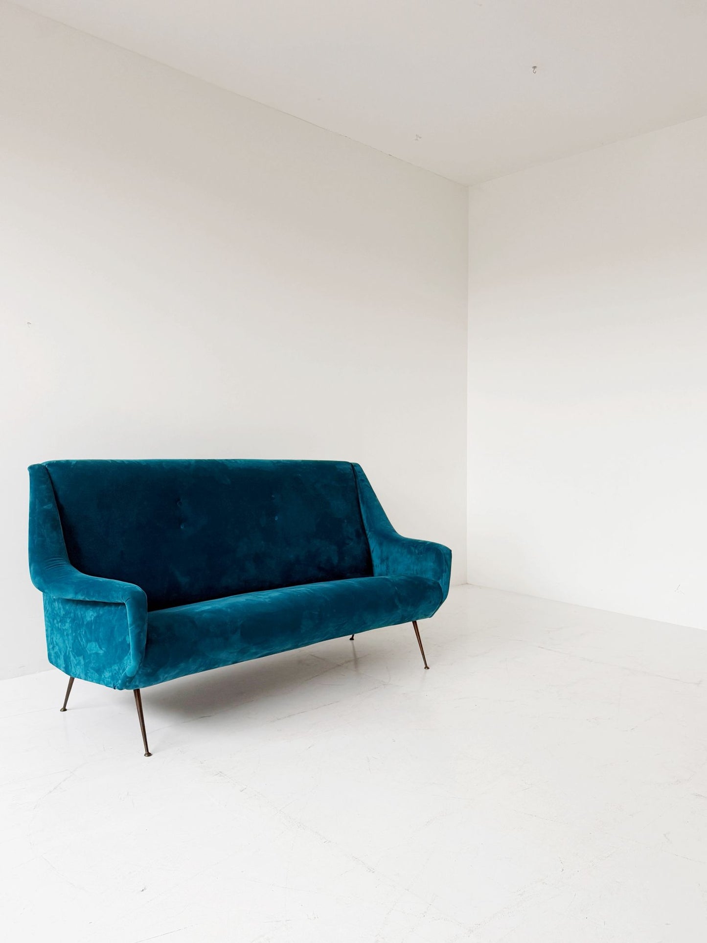 Vintage 1960s sofa upholstered in silk velvet