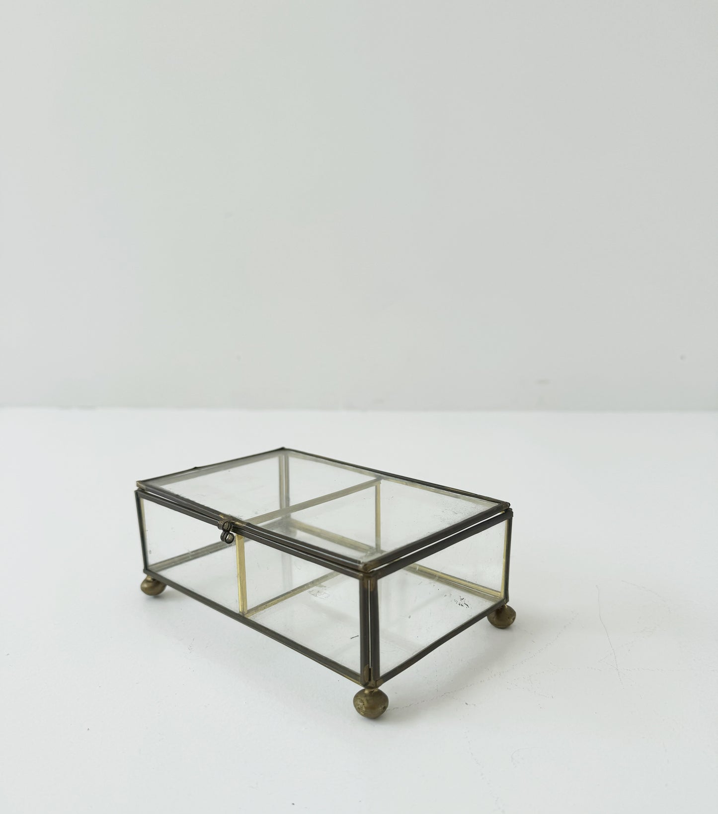 Glass and brass small box