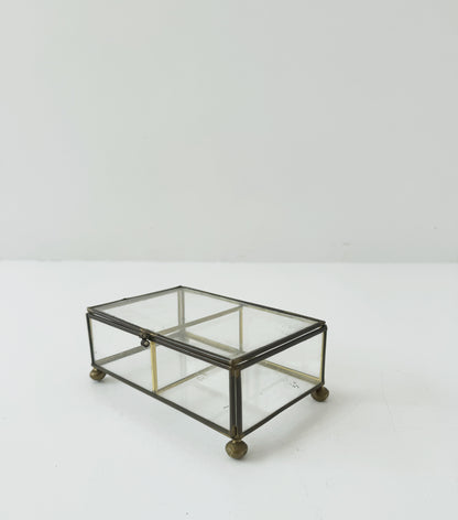 Glass and brass small box