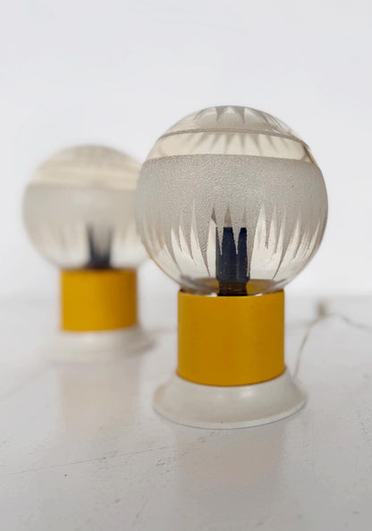 Coppia di lampade da tavolo serigrafate