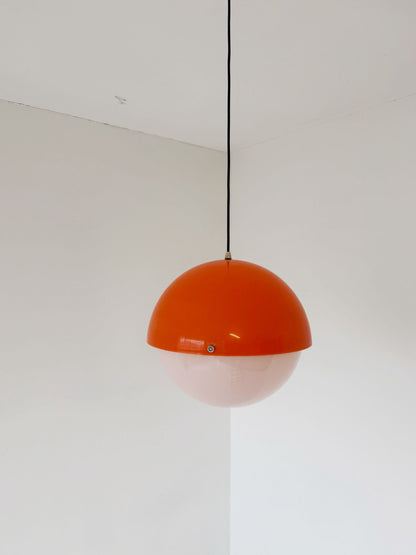 Orange and White Acrylic Spherical Chandelier (1970s)
