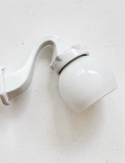 Wall lamp in opal glass and white ceramic