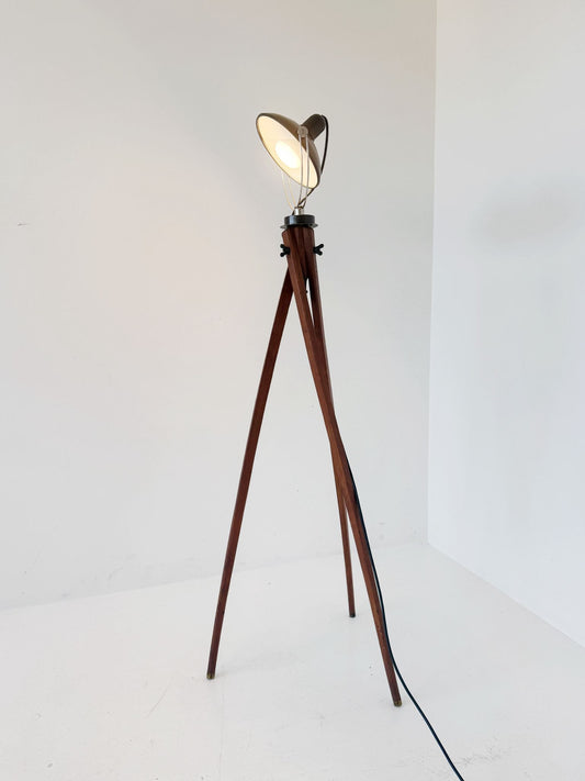 Wooden Tripod Floor Lamp, 1950s