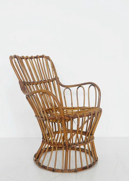 Poltroncina da bambino in rattan, anni 50/60