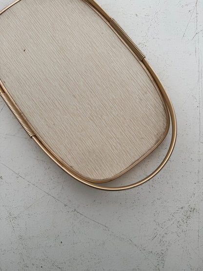 Oval tray with gold edge