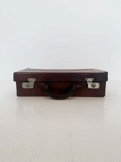 Vintage Leather Suitcase (1940s/1950s)