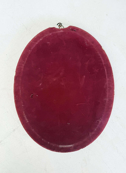 Oval white ceramic mirror, Italy, 1970s