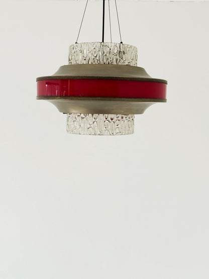 Lampadario in vetro e alluminio