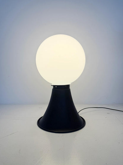 Vintage table lamp with spherical opal glass diffuser