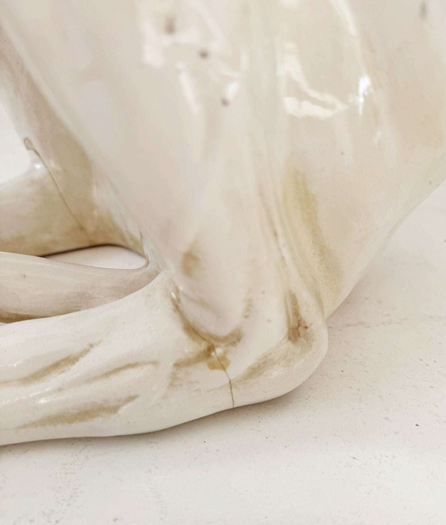 Glazed Ceramic Greyhound Sculpture – Decorative Elegance