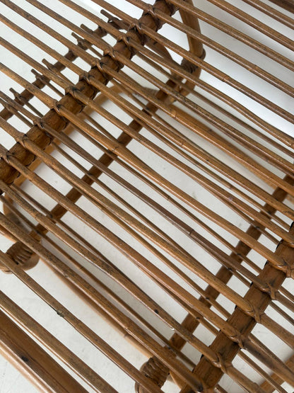 Original 60s rattan lounge set – 4 armchairs + coffee table