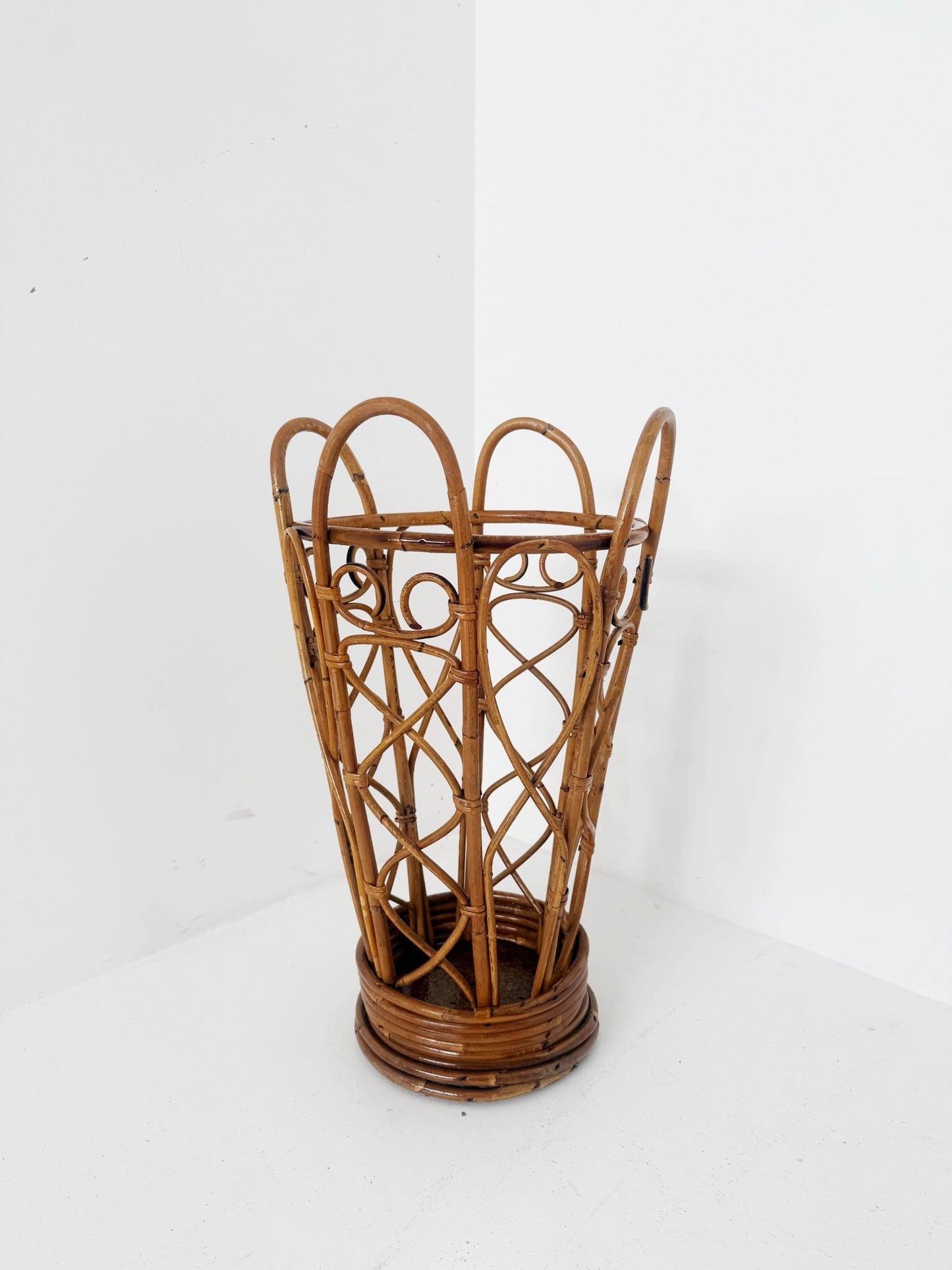 Portaombrelli in bambù e rattan – anni '60/'70