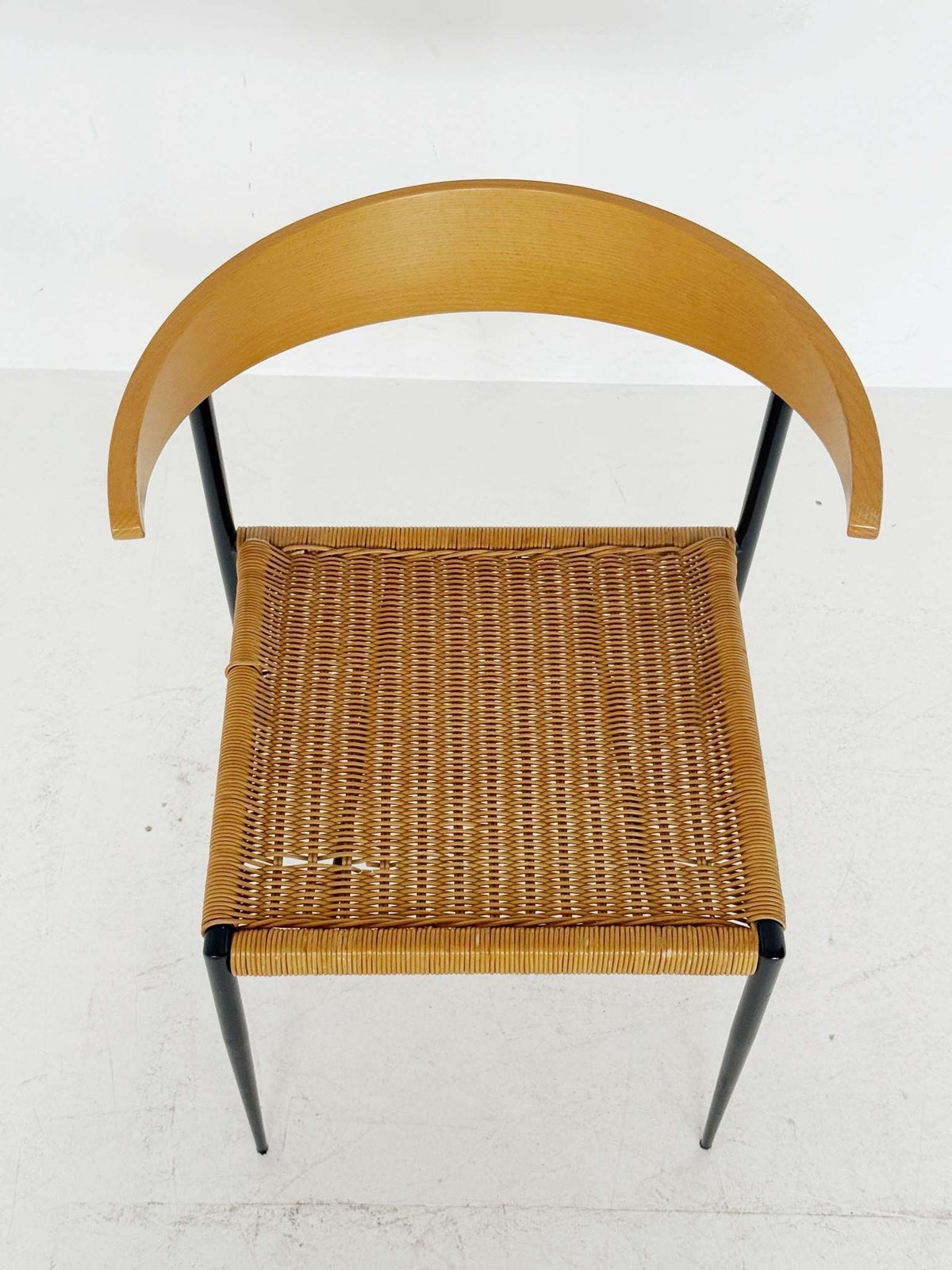 Italian Chair in Metal, Bentwood, and Wicker – 1960s