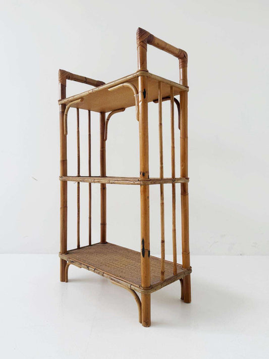 bamboo and rattan shelf – 1960s/1970s