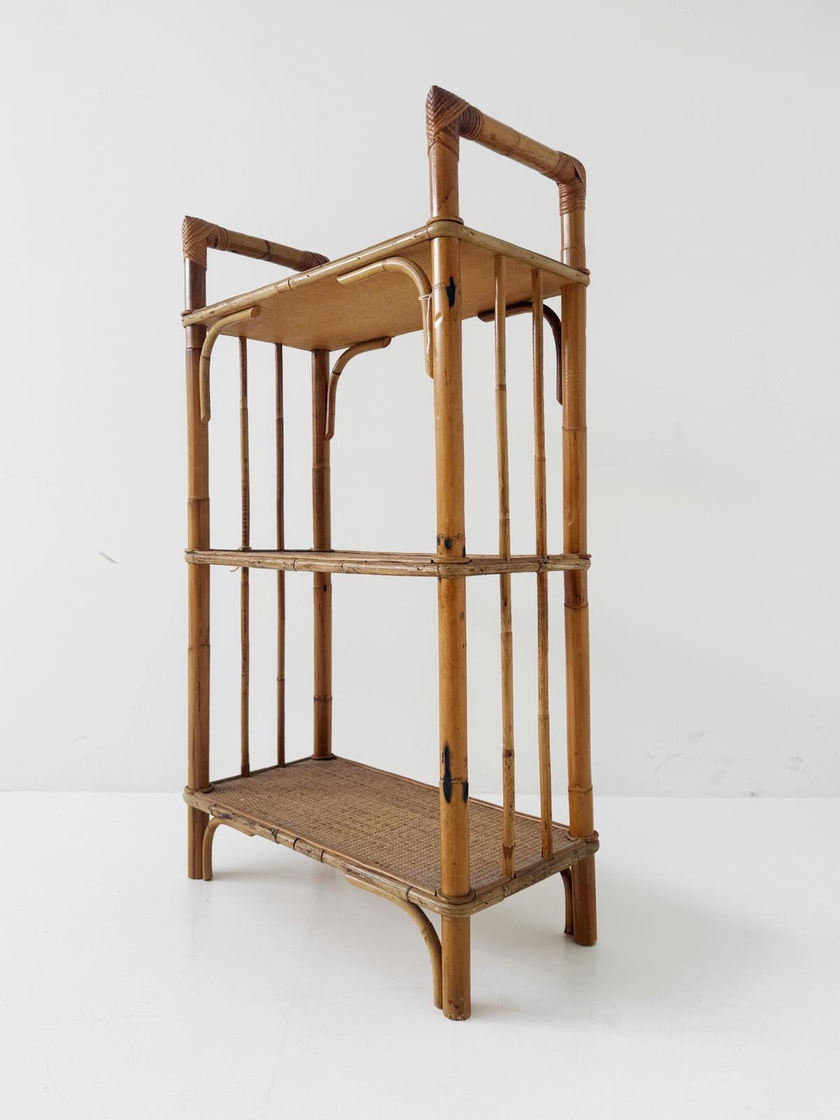 mensola in bambù e rattan – anni '60/'70