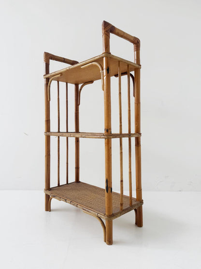 mensola in bambù e rattan – anni '60/'70