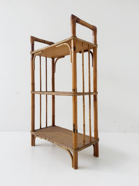 mensola in bambù e rattan – anni '60/'70