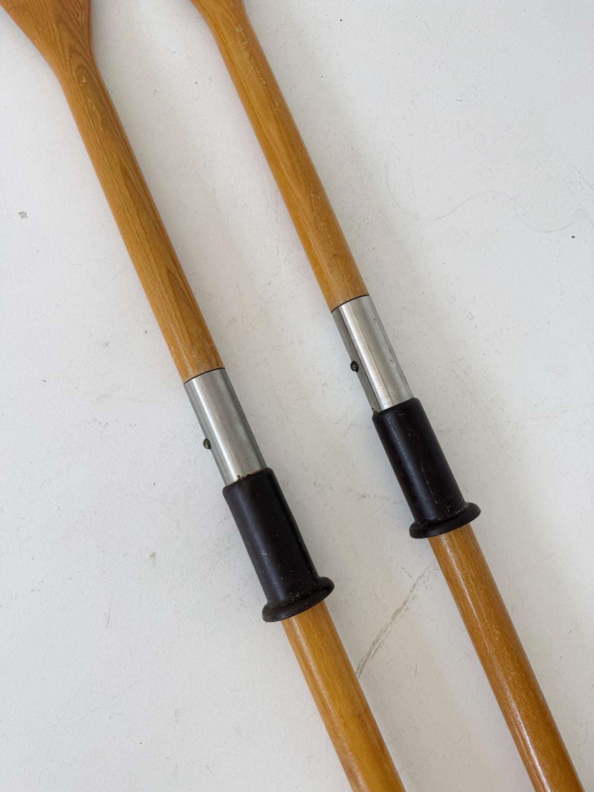 Pair of wooden rowing oars, 1960s/1970s