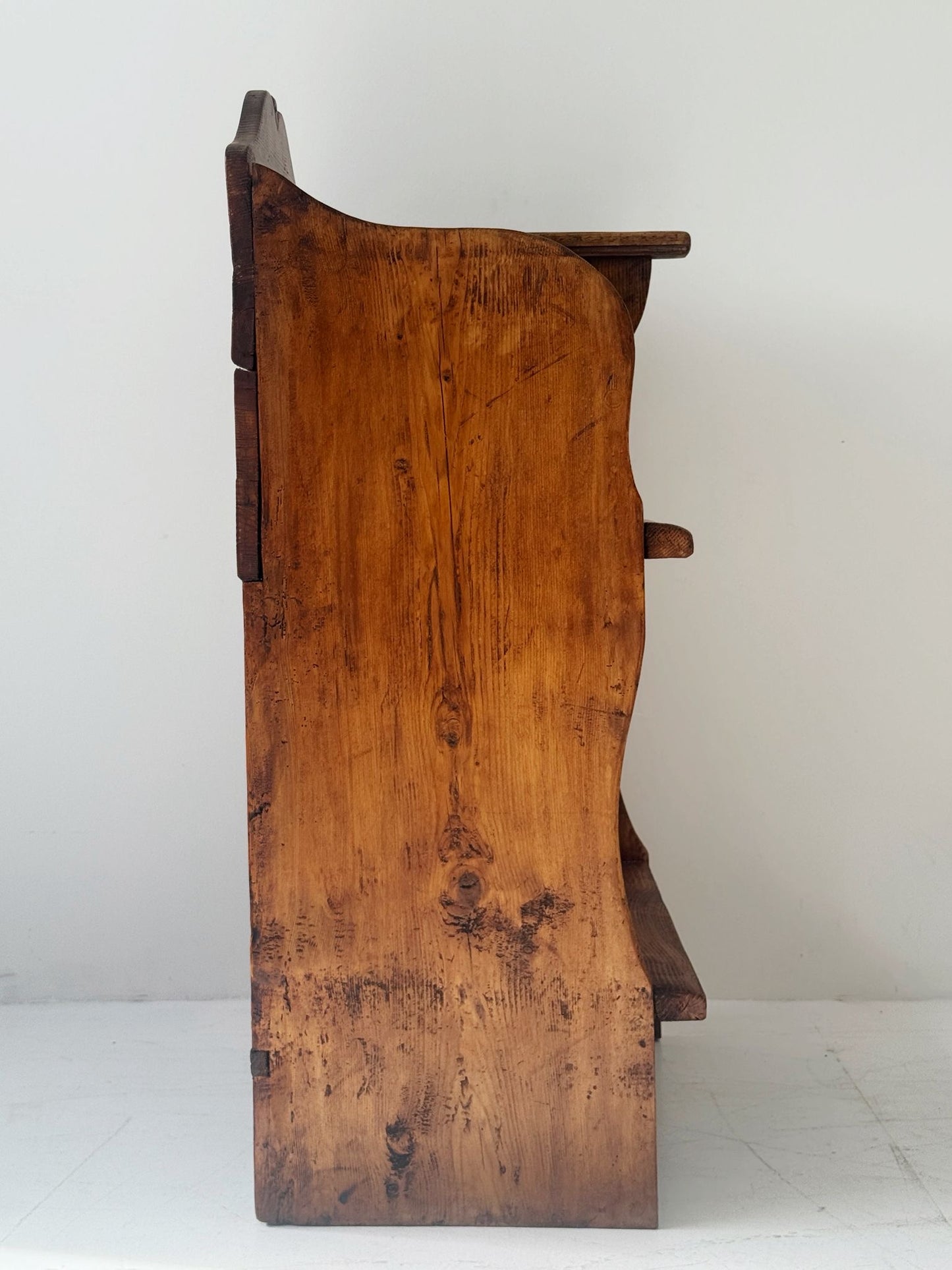 Panca rustica con cassetto e ripiano Italia, fine XIX - inizio XX secolo