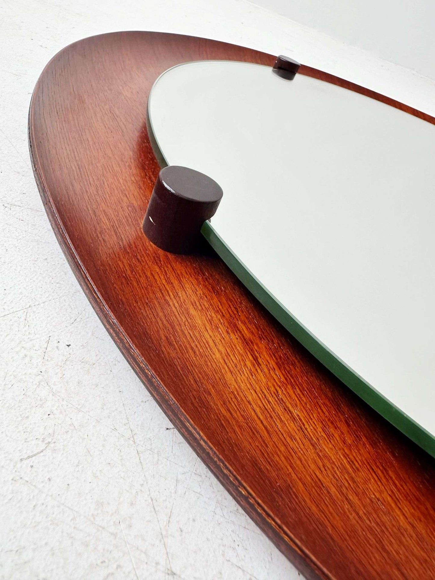 Round teak mirror by Campo e Graffi