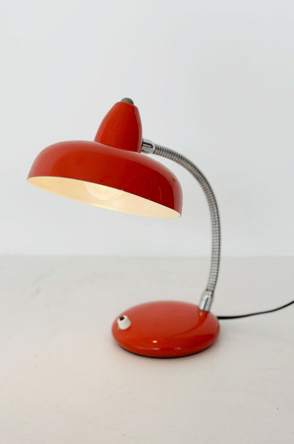 Orange and chrome table lamp