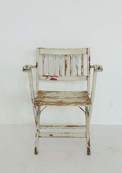 Folding garden chair in lacquered wood, 1940s–1950s