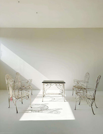 Wrought Iron Living Room Set with Coffee Table – 1950s