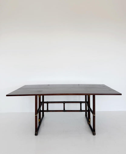 McGuire oak and rattan console/table by Lyda Levi (1970s)