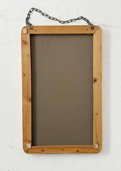 Mirror with gold metal frame and chain – 1960s / 1970s