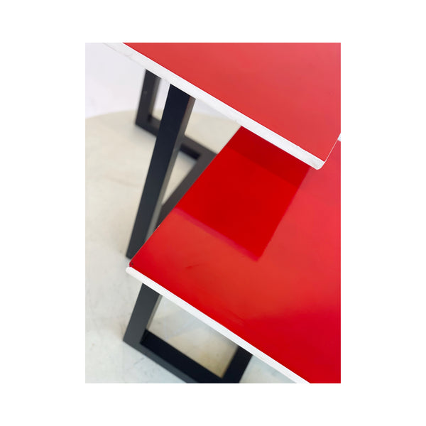 Pair of red coffee tables