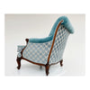 Light blue and wood armchair