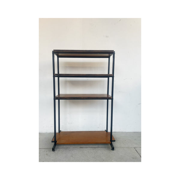 Wood and iron bookcase