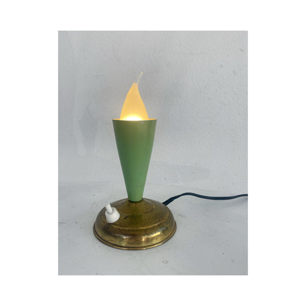 Green and gold small table lamp